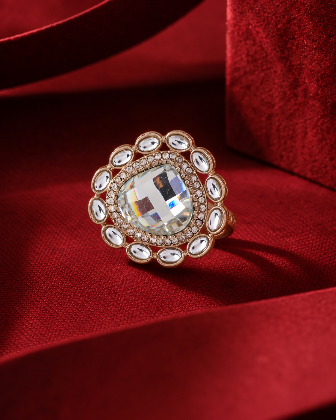 White Niyara Ethnic Ring