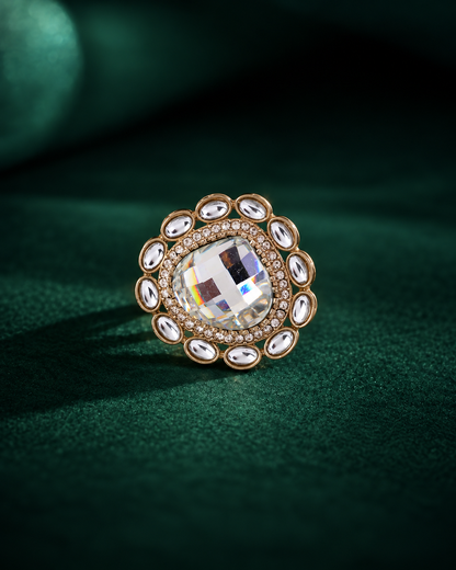 White Niyara Ethnic Ring