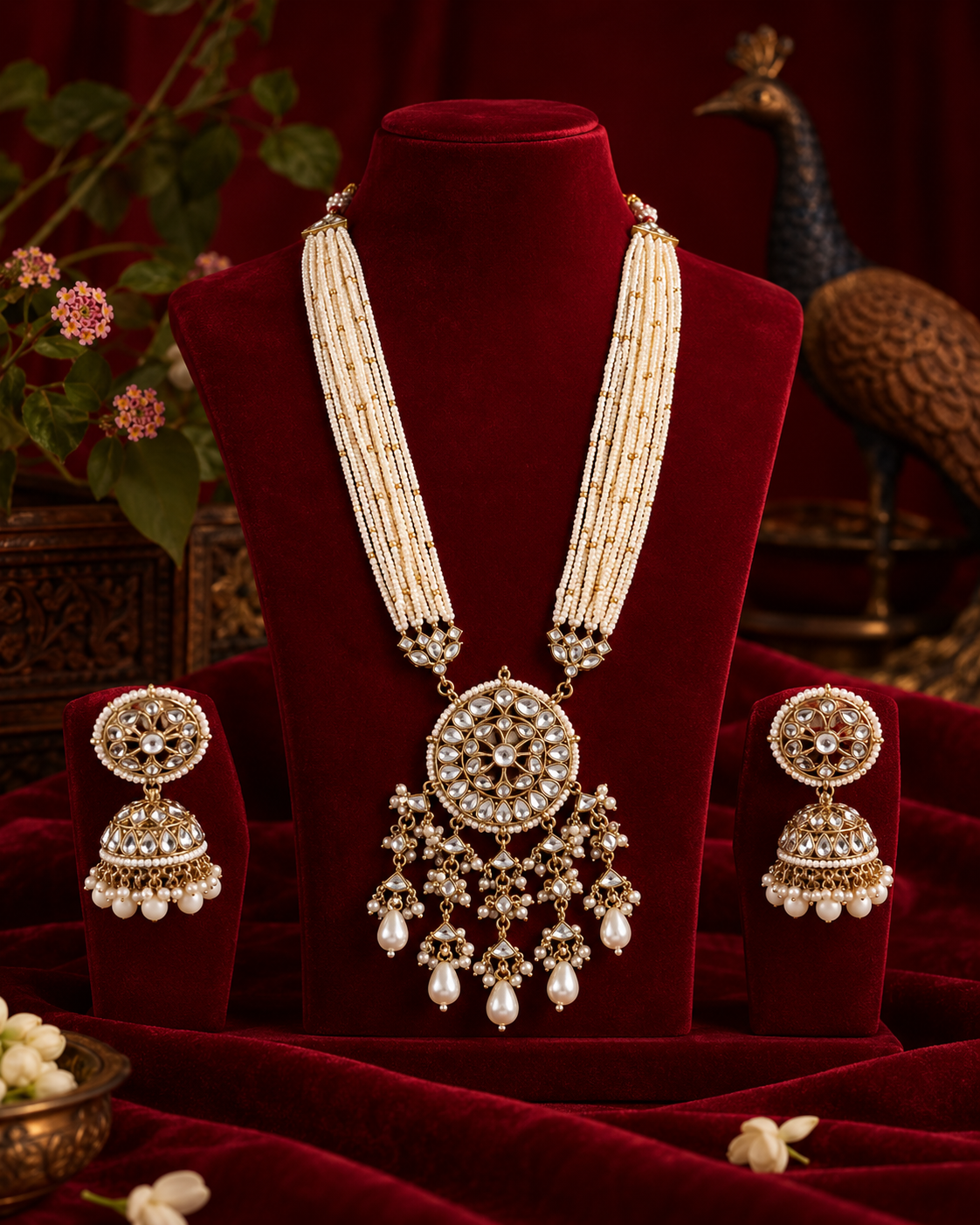 Saanika Premium Long Necklace with Jhumka Earring