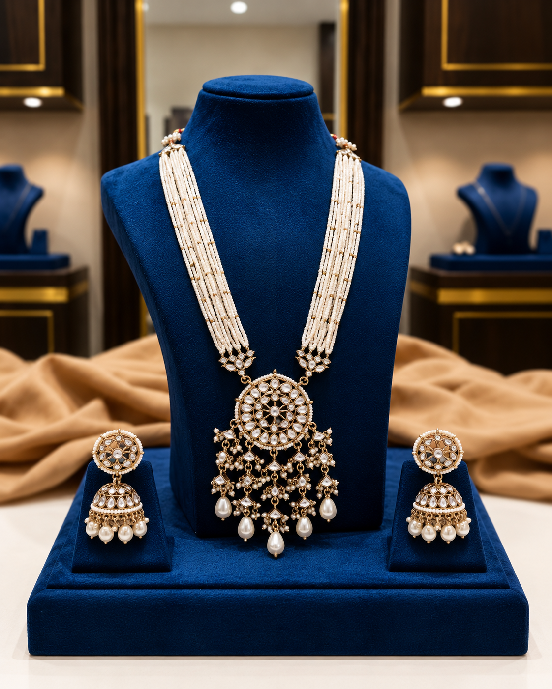 Saanika Premium Long Necklace with Jhumka Earring