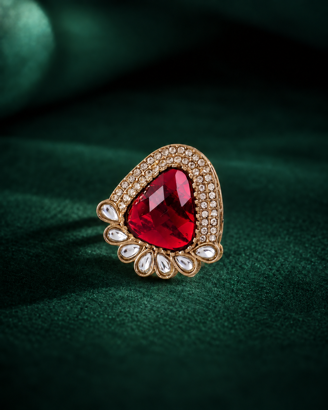 Red Jagruti Ethnic Ring