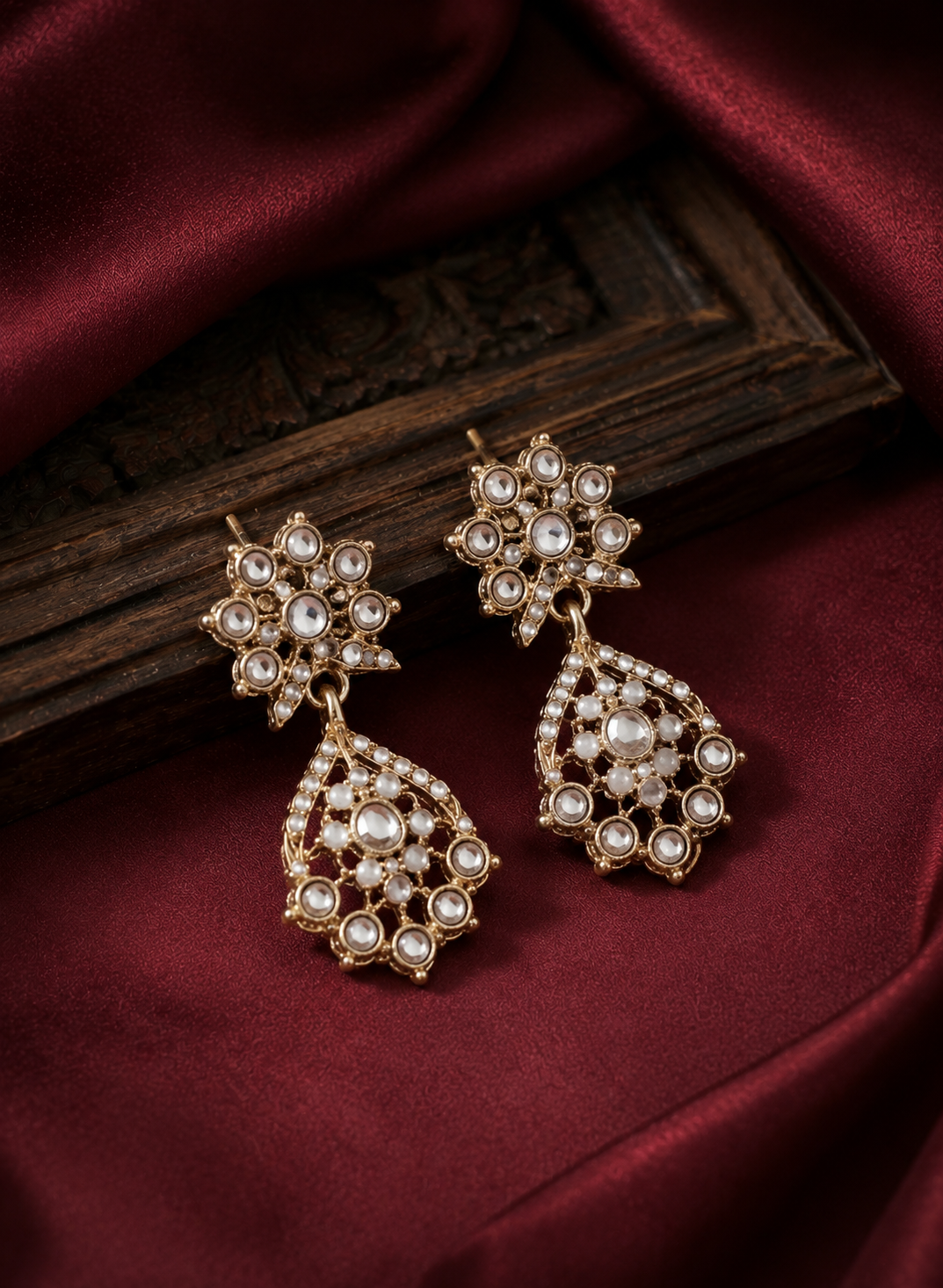 Keswani Premium Kundan Zircon Necklace Set With Earring