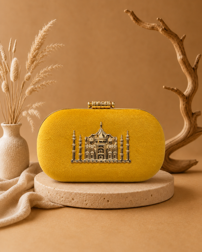 Yellow Taj Sabya Inspired Clutch Sling