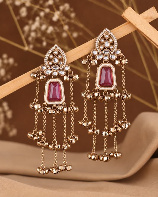Onion Ekansh Kashmiri Look Ghunghru Jhumka Earring