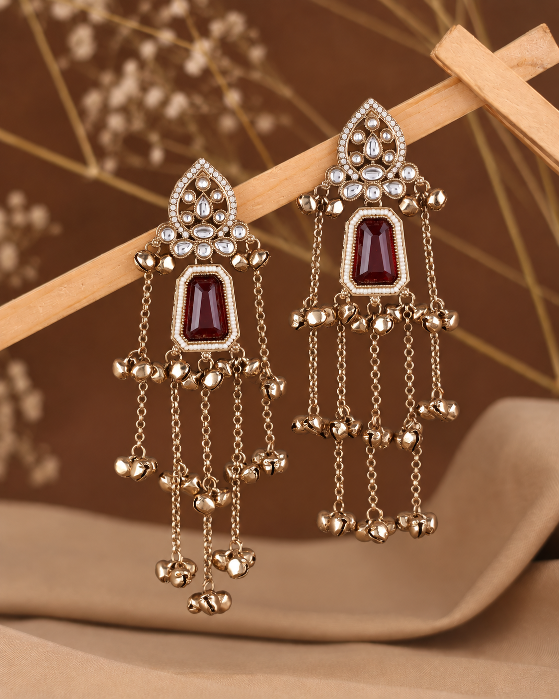 Ruby Ekansh Kashmiri Look Ghunghru Jhumka Earring