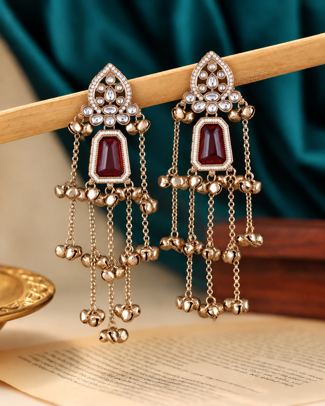 Ruby Ekansh Kashmiri Look Ghunghru Jhumka Earring