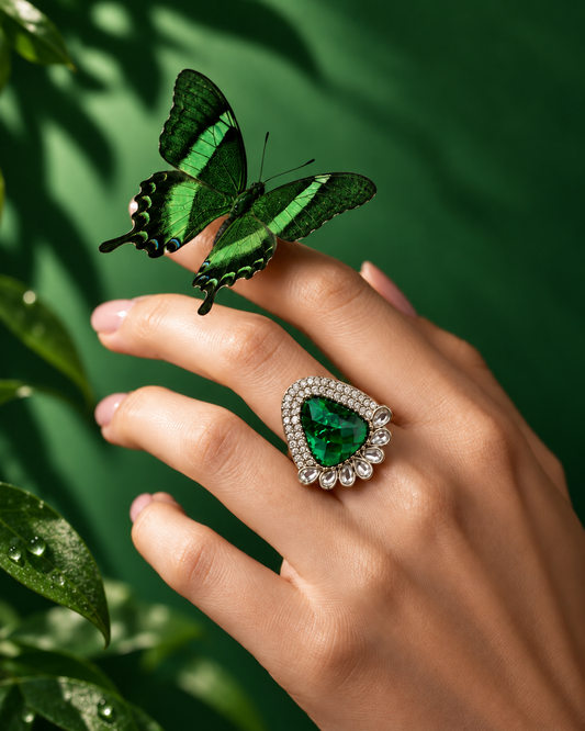 Green Jagruti Ethnic Ring