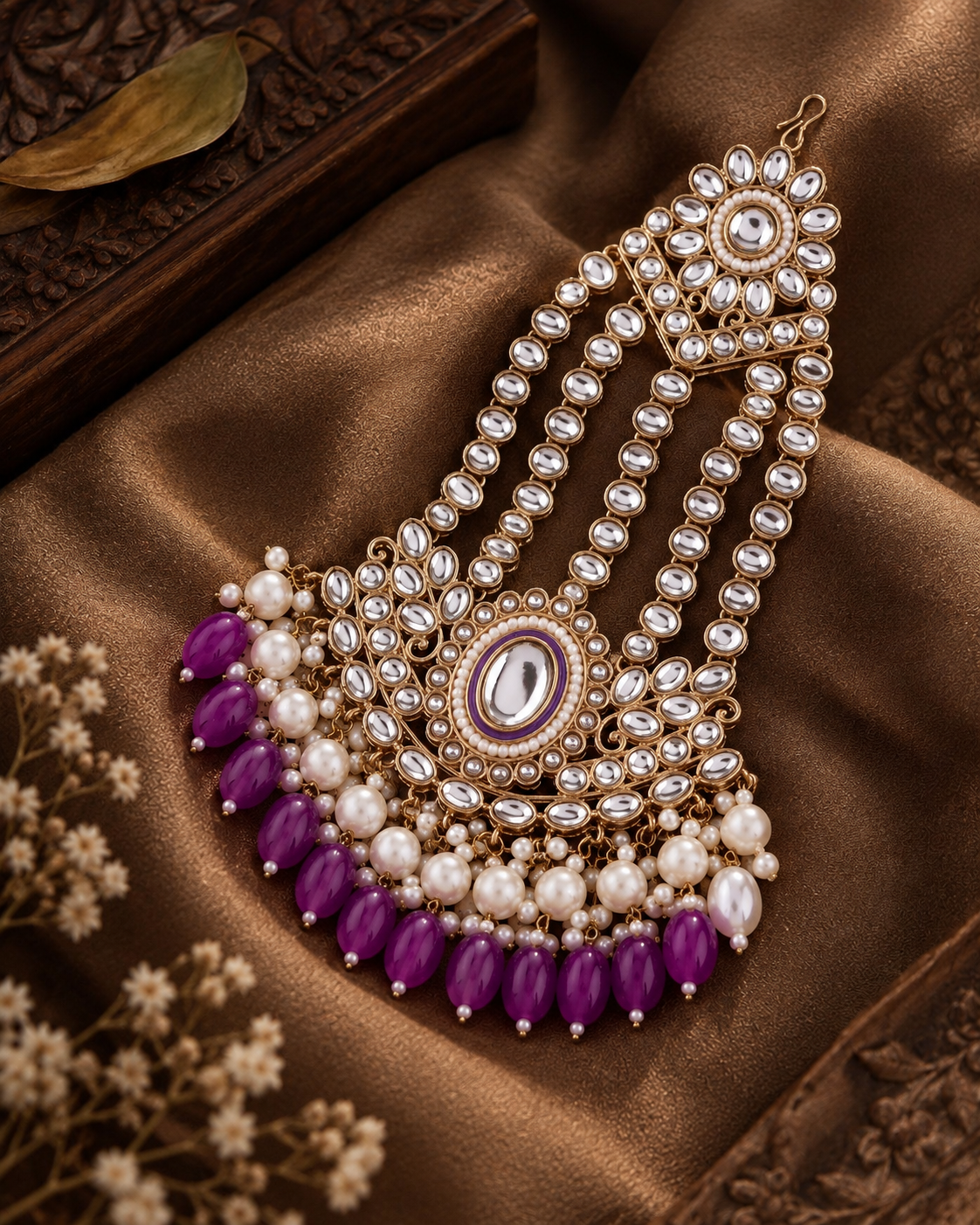 Purple Gurkeerat Passa / Side Jhumar