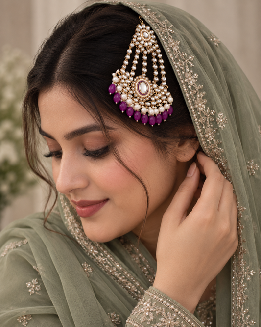 Purple Gurkeerat Passa / Side Jhumar