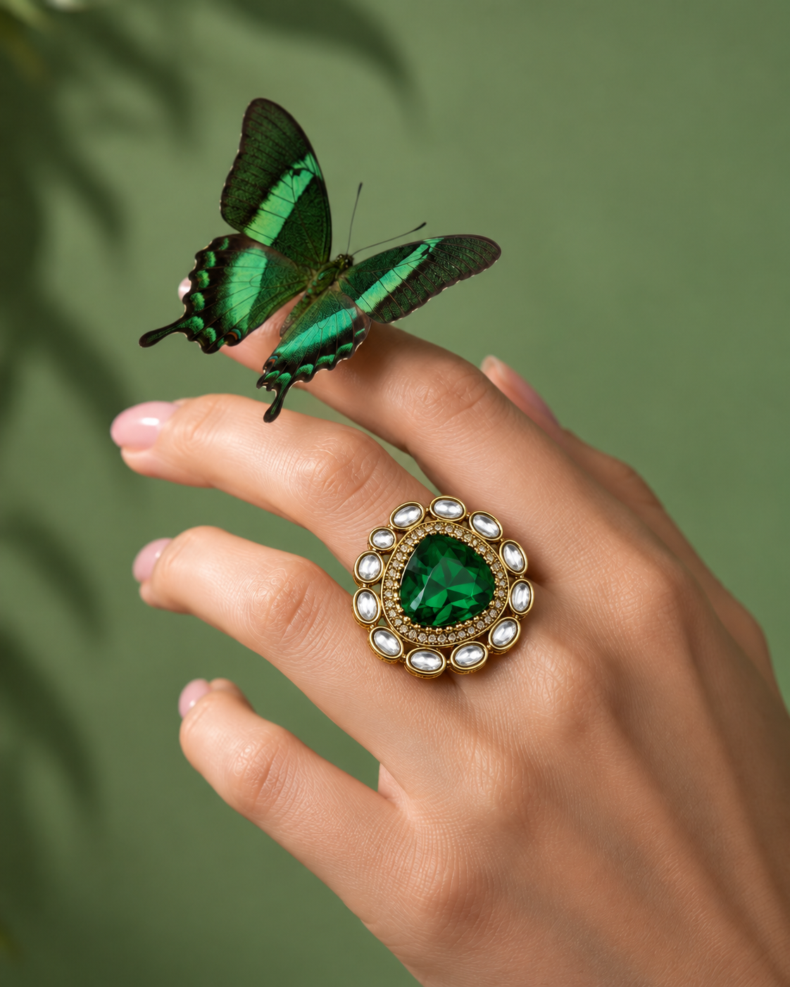 Green Niyara Ethnic Ring