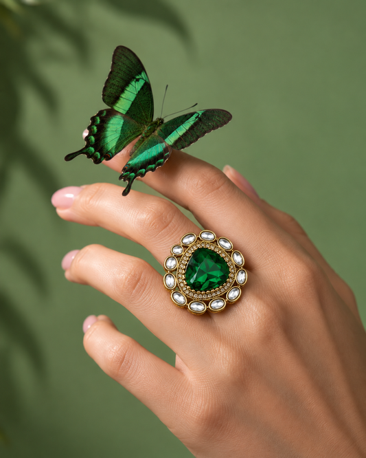 Green Niyara Ethnic Ring