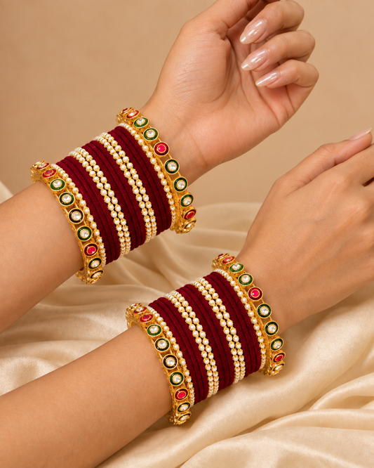 Seeta Rajwada Bangle Set - Both Hand
