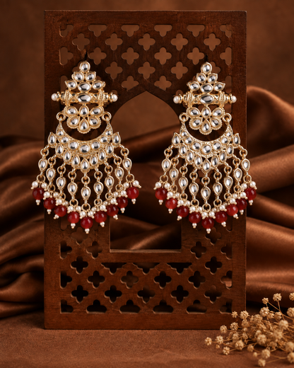 Red Aadrika Chandbali