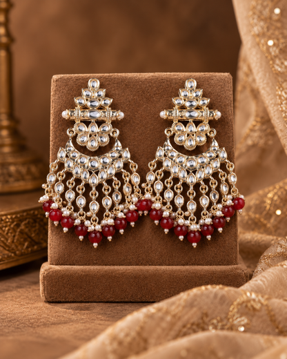 Red Aadrika Chandbali