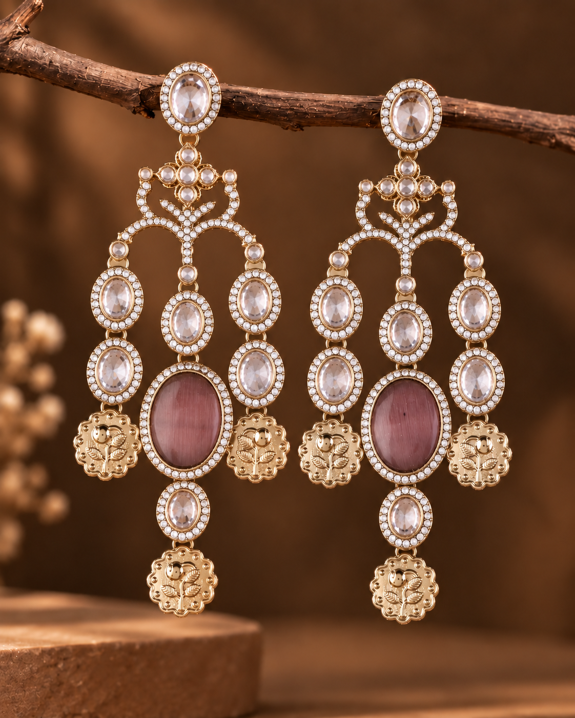 Wine Kiara Designer Earring