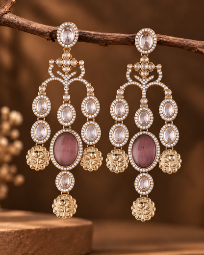 Wine Kiara Designer Earring
