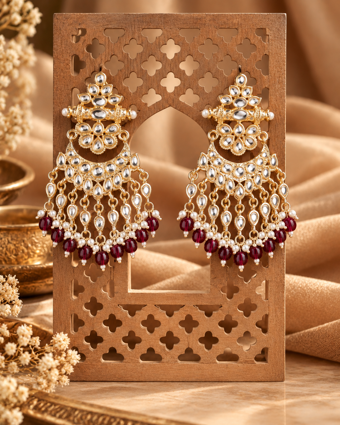 Maroon Aadrika Chandbali