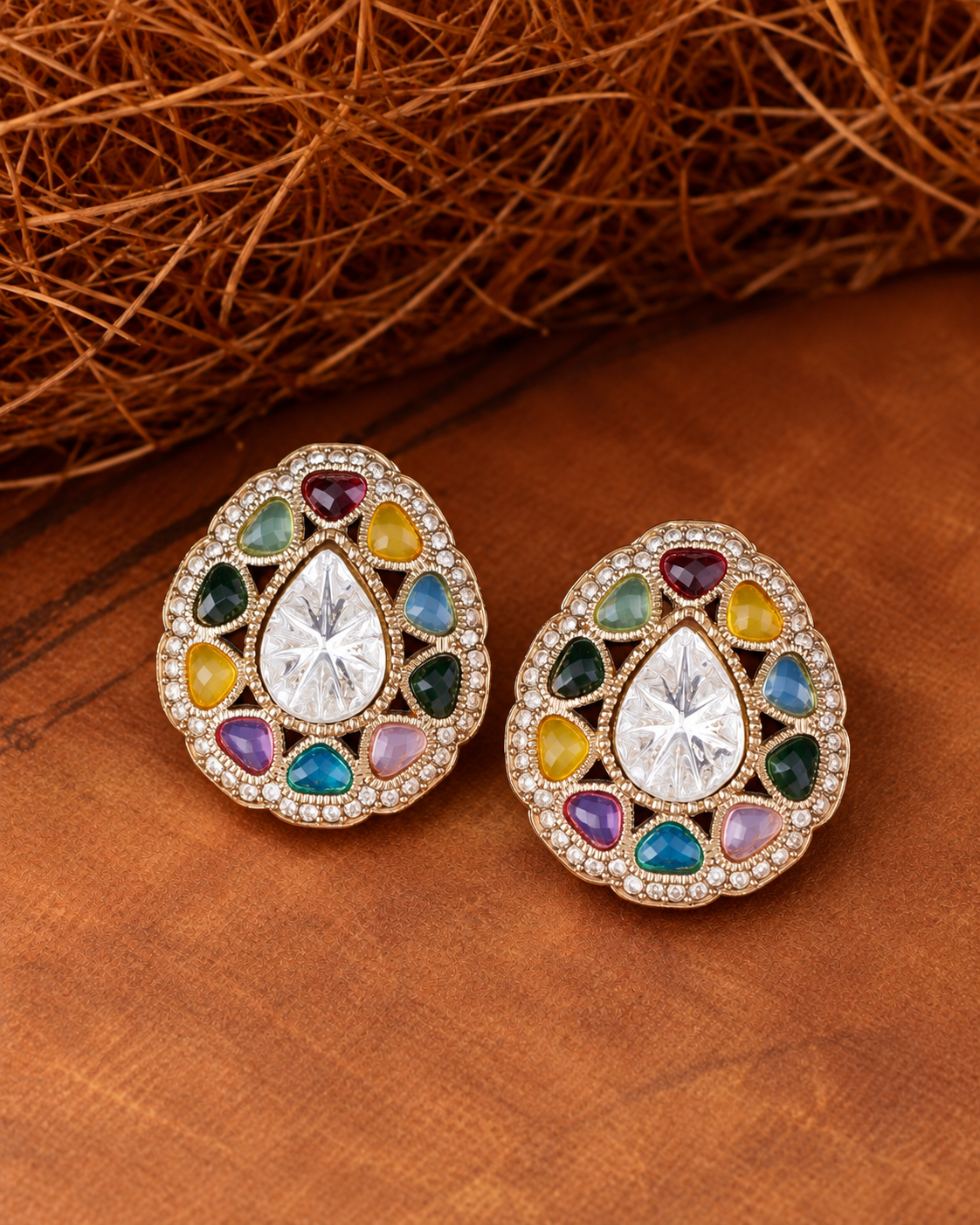 Multi Ibadat Premium Designer Zircone Earring