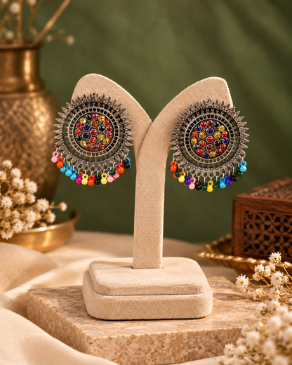 Multi Sitaarika Oxidised Earrings