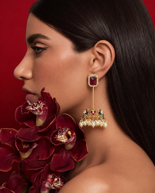 Red Rasleen Designer Earring