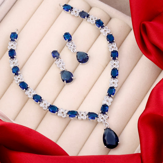 Blue Eliana AD Necklace Set