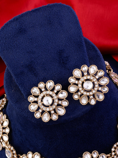 Tithi Indo Western Necklace With Earrings and Teeka