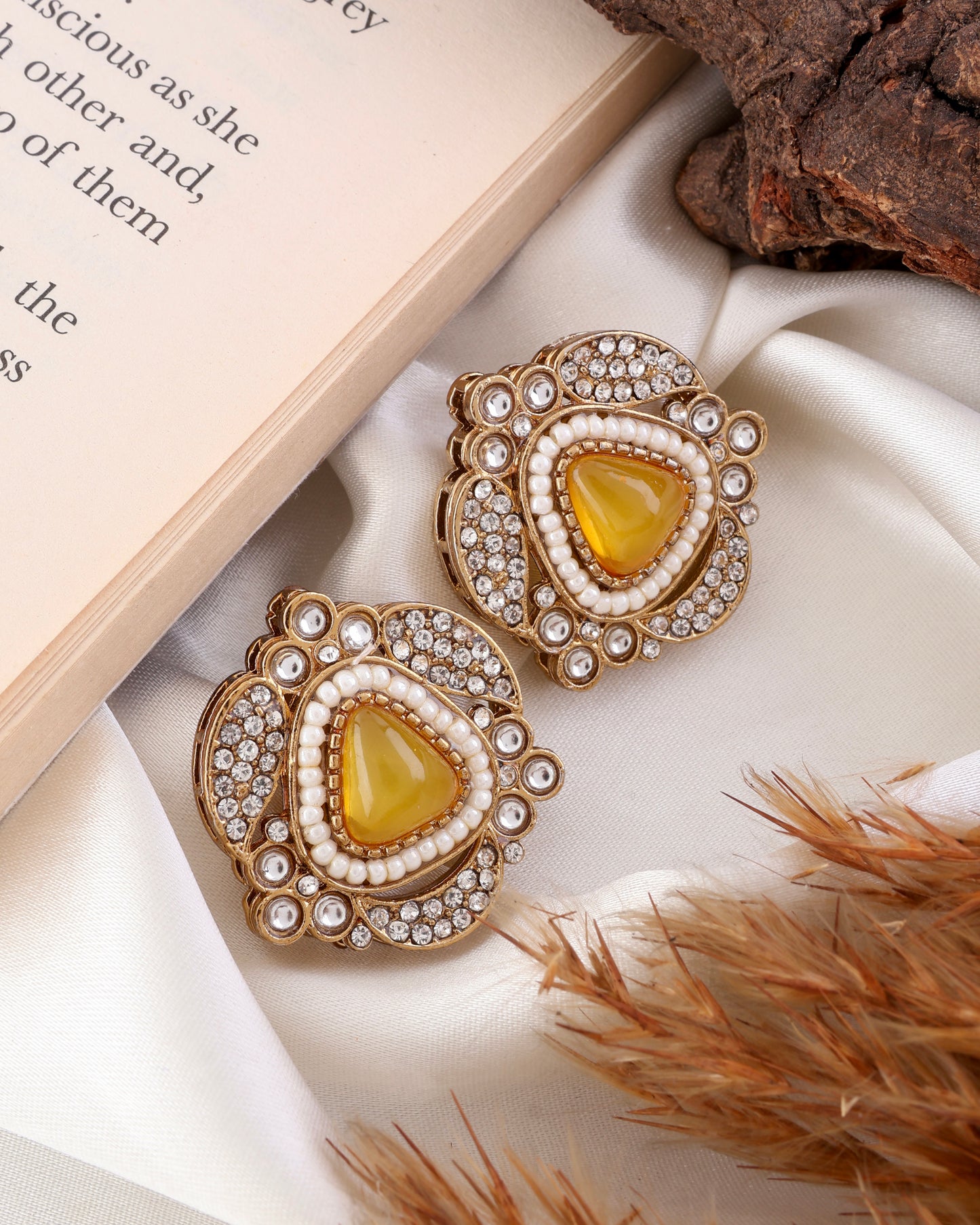 Yellow Ishveer Premium Stud Earring