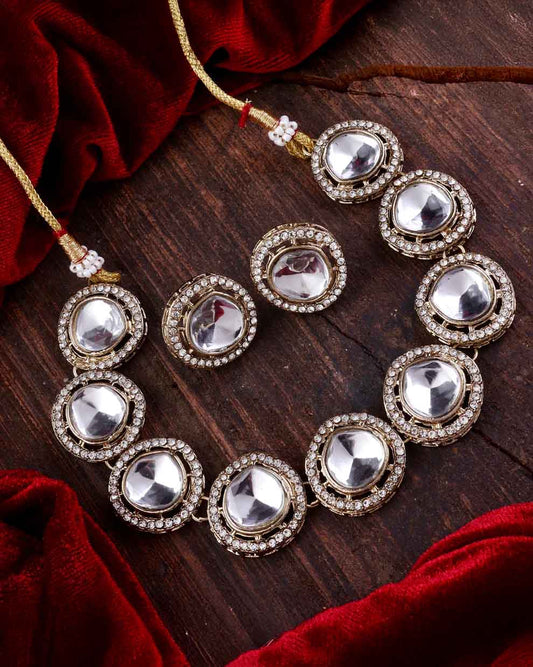 Amay Polki Dupe Necklace with Earring