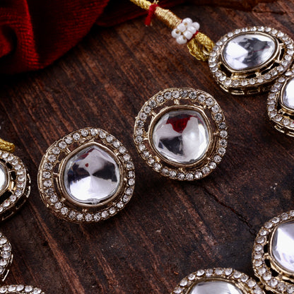 Amay Polki Dupe Necklace with Earring