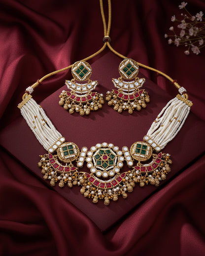 Soundarya Rajwada Necklace Set with Earring