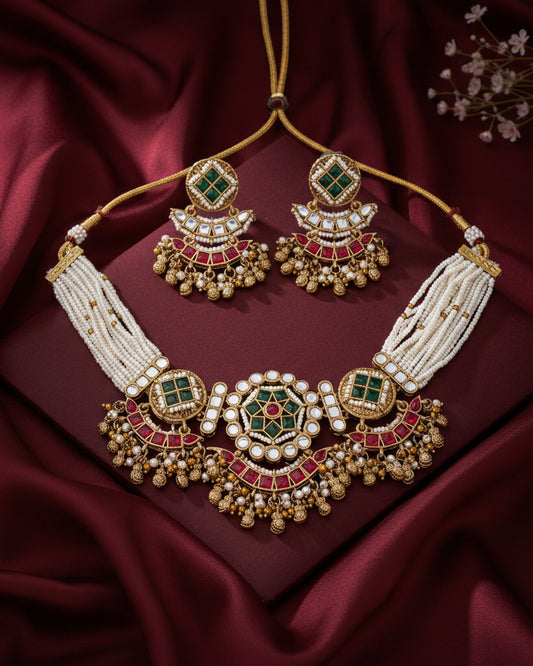 Soundarya Rajwada Necklace Set with Earring