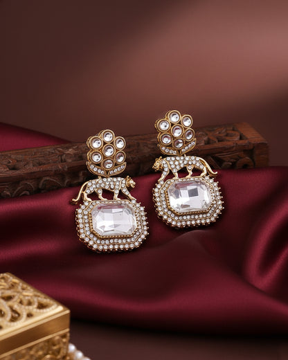 Silver Virushka Sabya Zircone Designer Earring