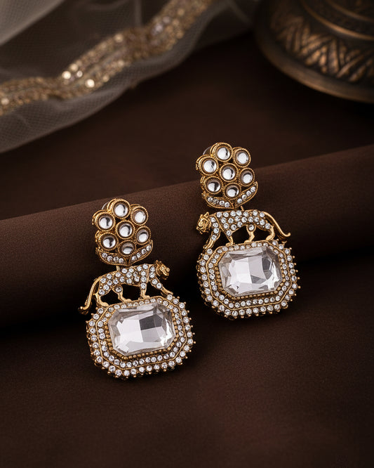 Silver Virushka Sabya Zircone Designer Earring