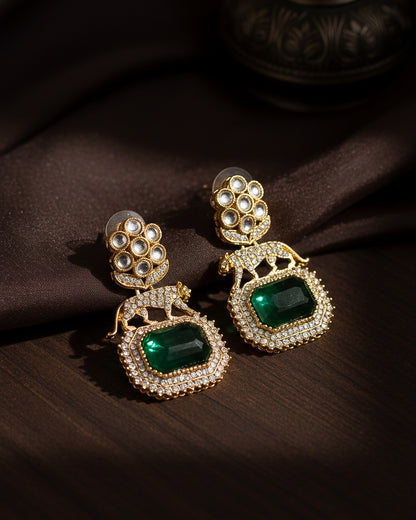 Green Virushka Sabya Zircone Designer Earring