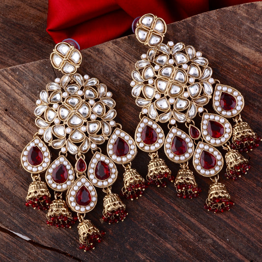 Red Dharna Designer Earring