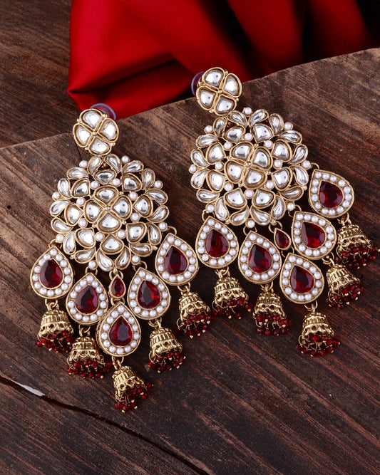 Red Dharna Designer Earring