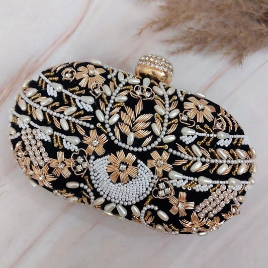 Black Kanika Bridal Ethnic Clutch