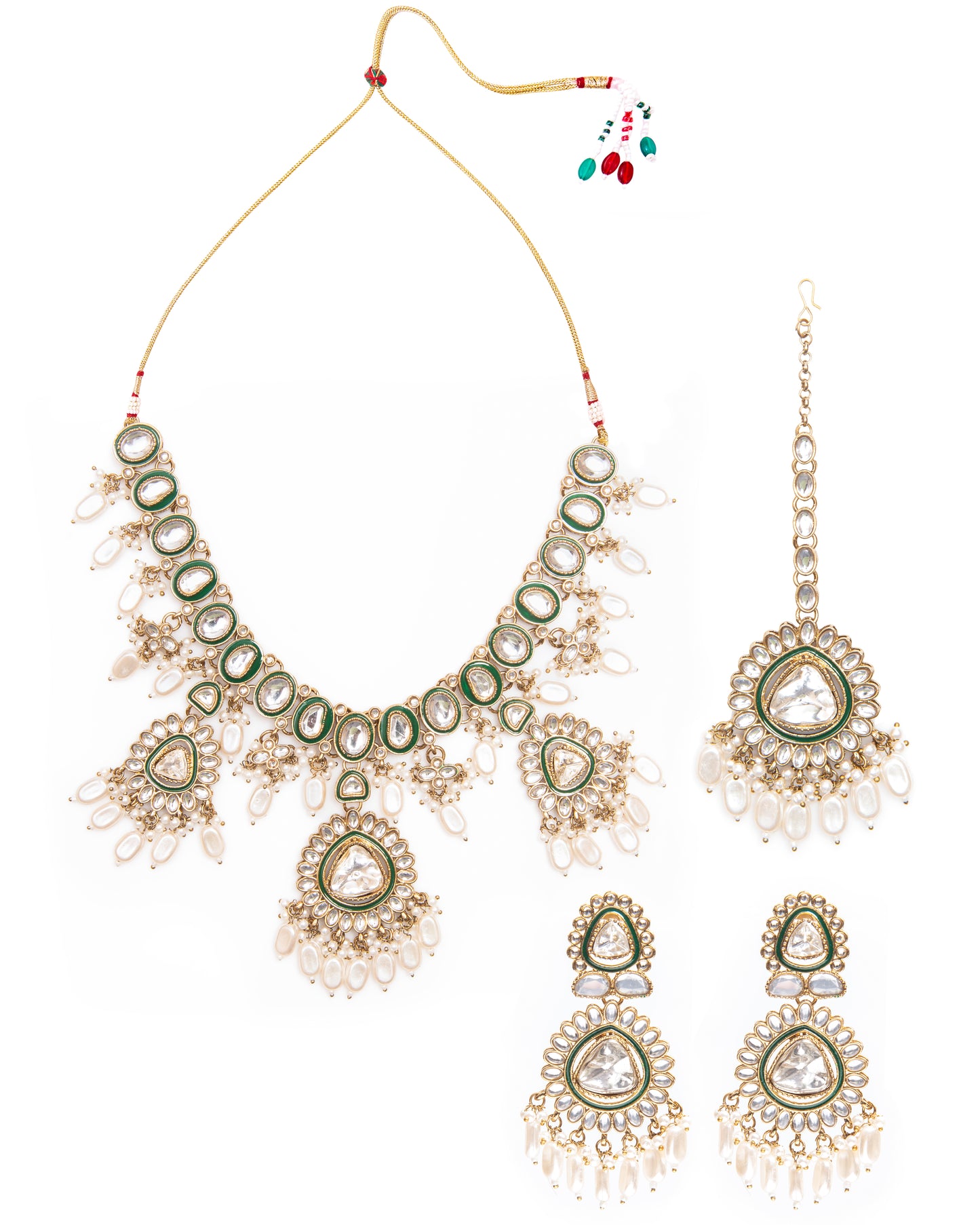 Rameeqa Designer Necklace Set with Earring and Mangteeka