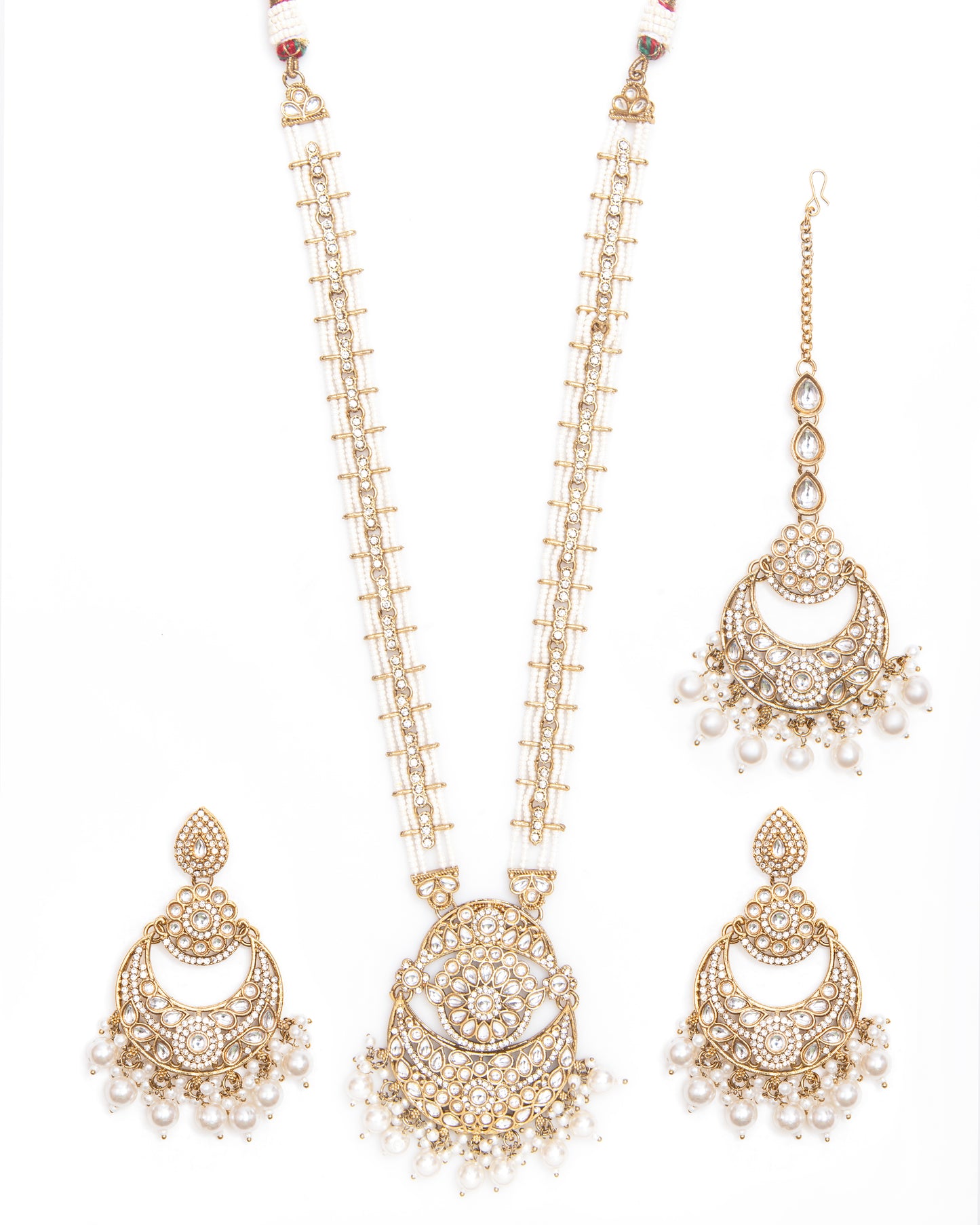 Pearl Travini Premium Long Necklace With Earring & Teeka