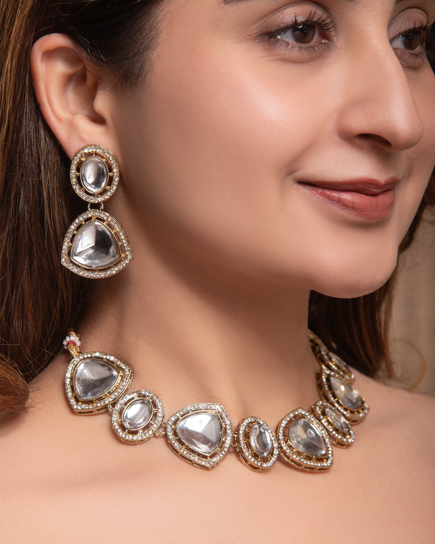 Nazakat Polki Dupe Necklace with Earring