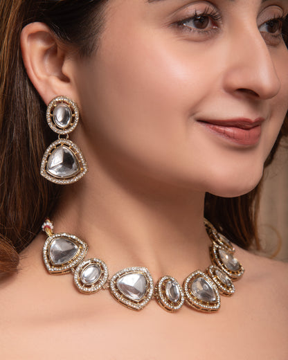 Nazakat Polki Dupe Necklace with Earring