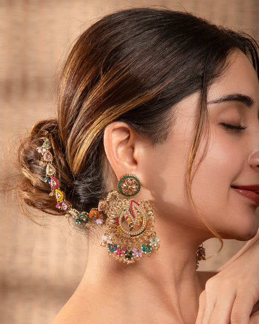 Multi Arajashree Bahubali Chandbali with Sahara