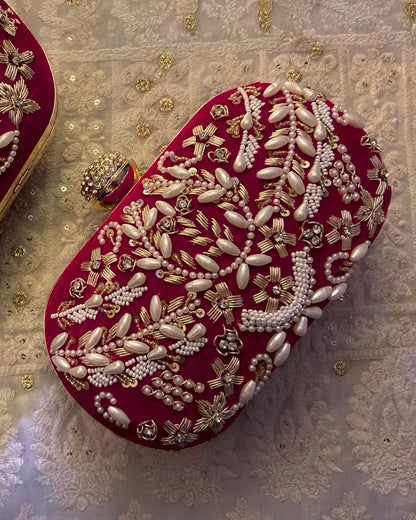 Dark Pink Kanika Bridal Ethnic Clutch