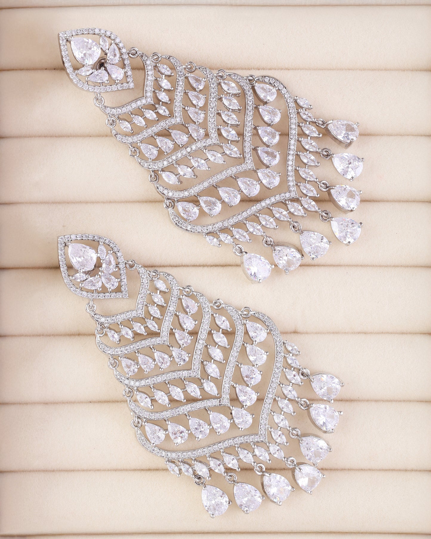 Silver Debora AD Chandbali