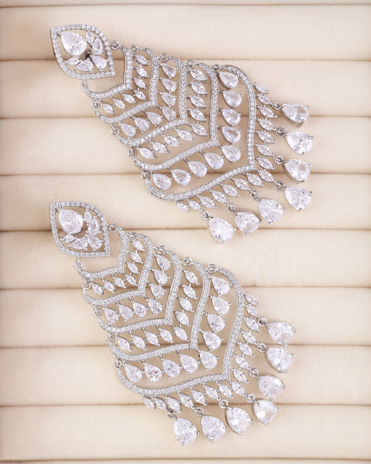 Silver Debora AD Chandbali