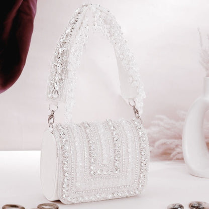 Diana Rhinestone Flap Clutch