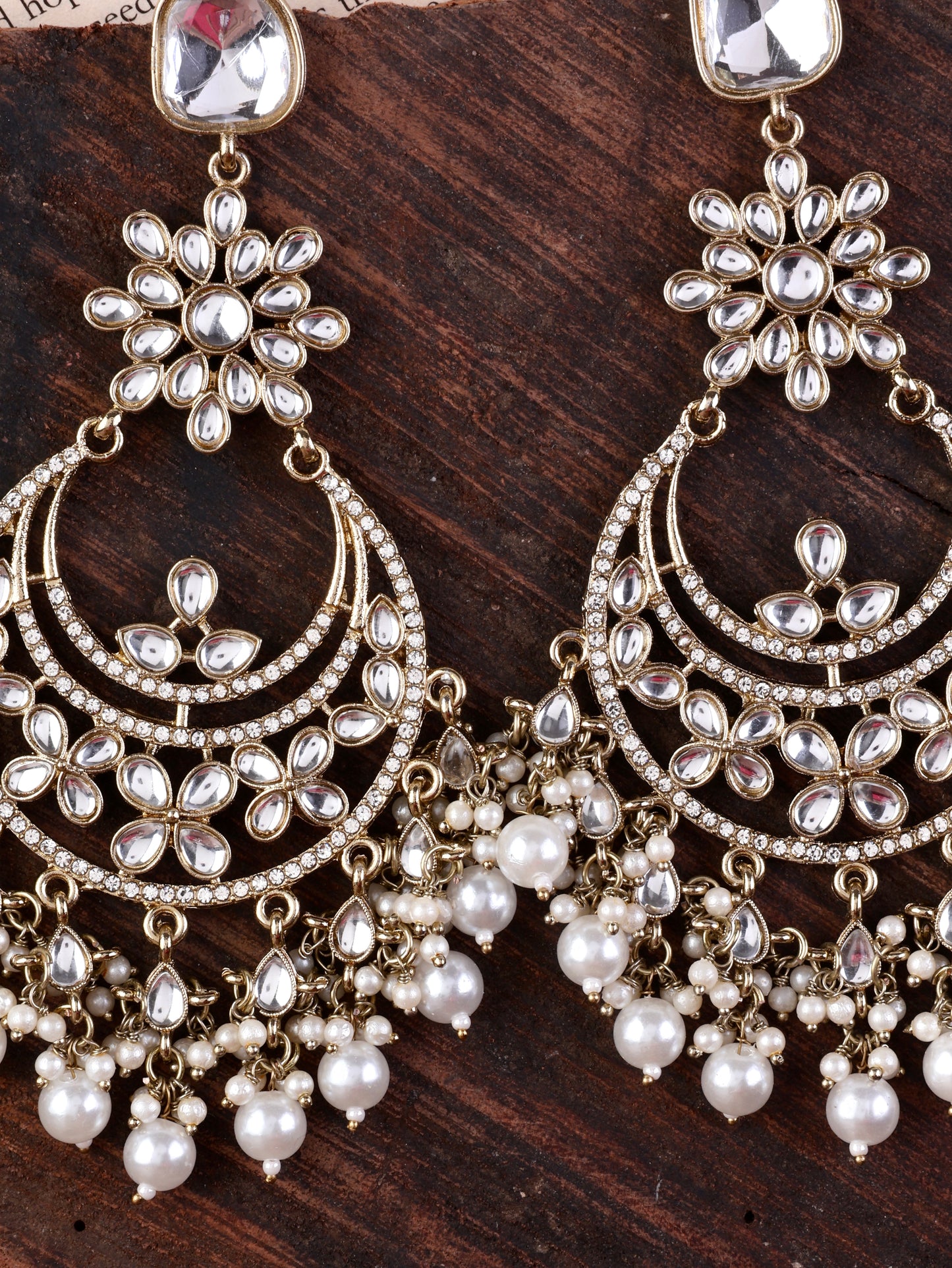 Mrunali Premium Chandbali with Pearl and Zircone Detailing