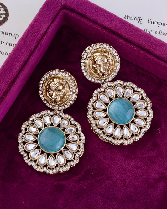 Turquoise Kysa Bollywood Inspired Designer Earring