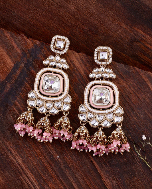 Blush Anay Designer Earring with Jhumki Detailing