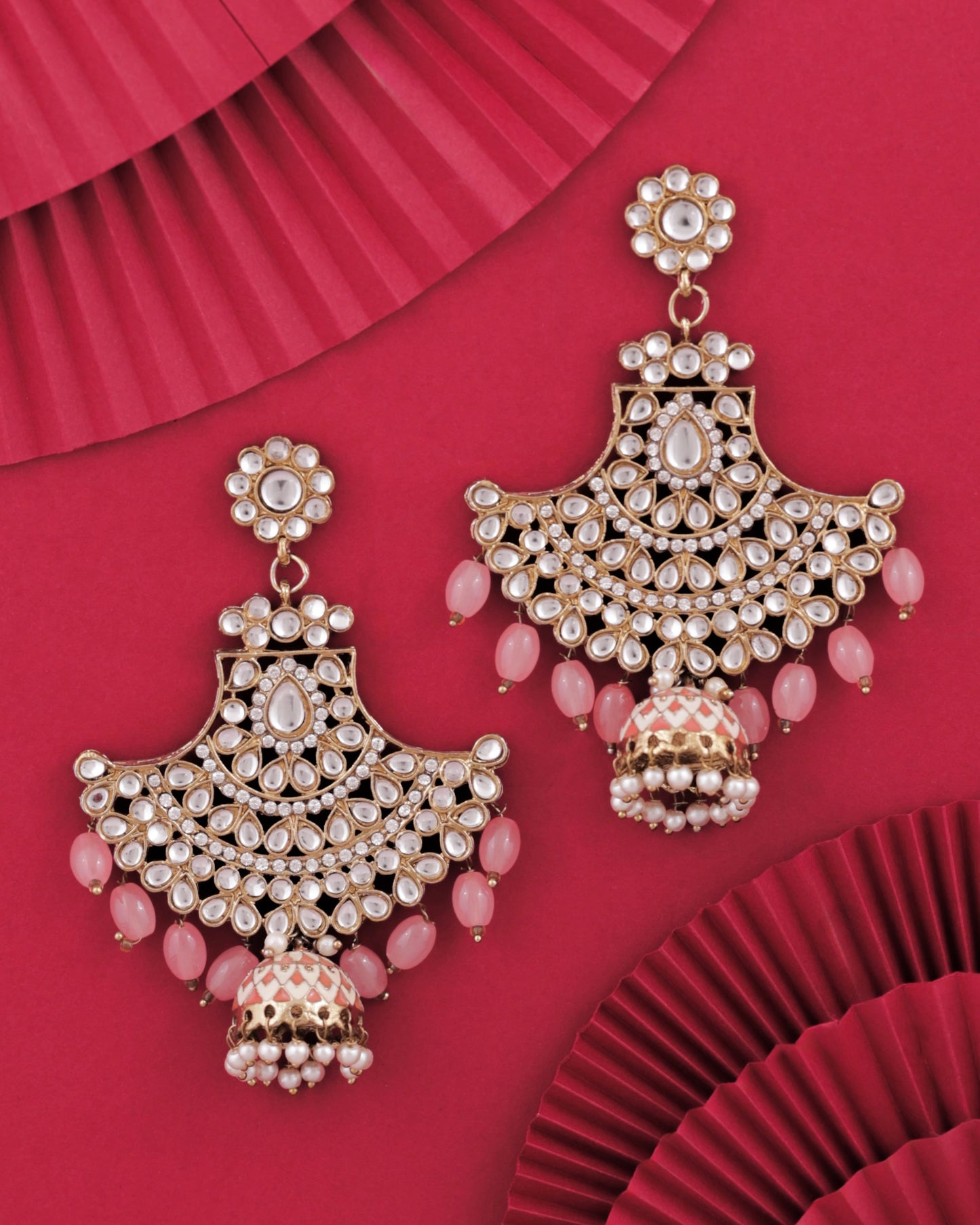Blush Sabita Designer Meenakari Jhumka Earring